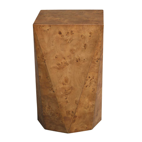 Modern European furniture - Faceted Poplar Burl Accent Table - www.oroa.com