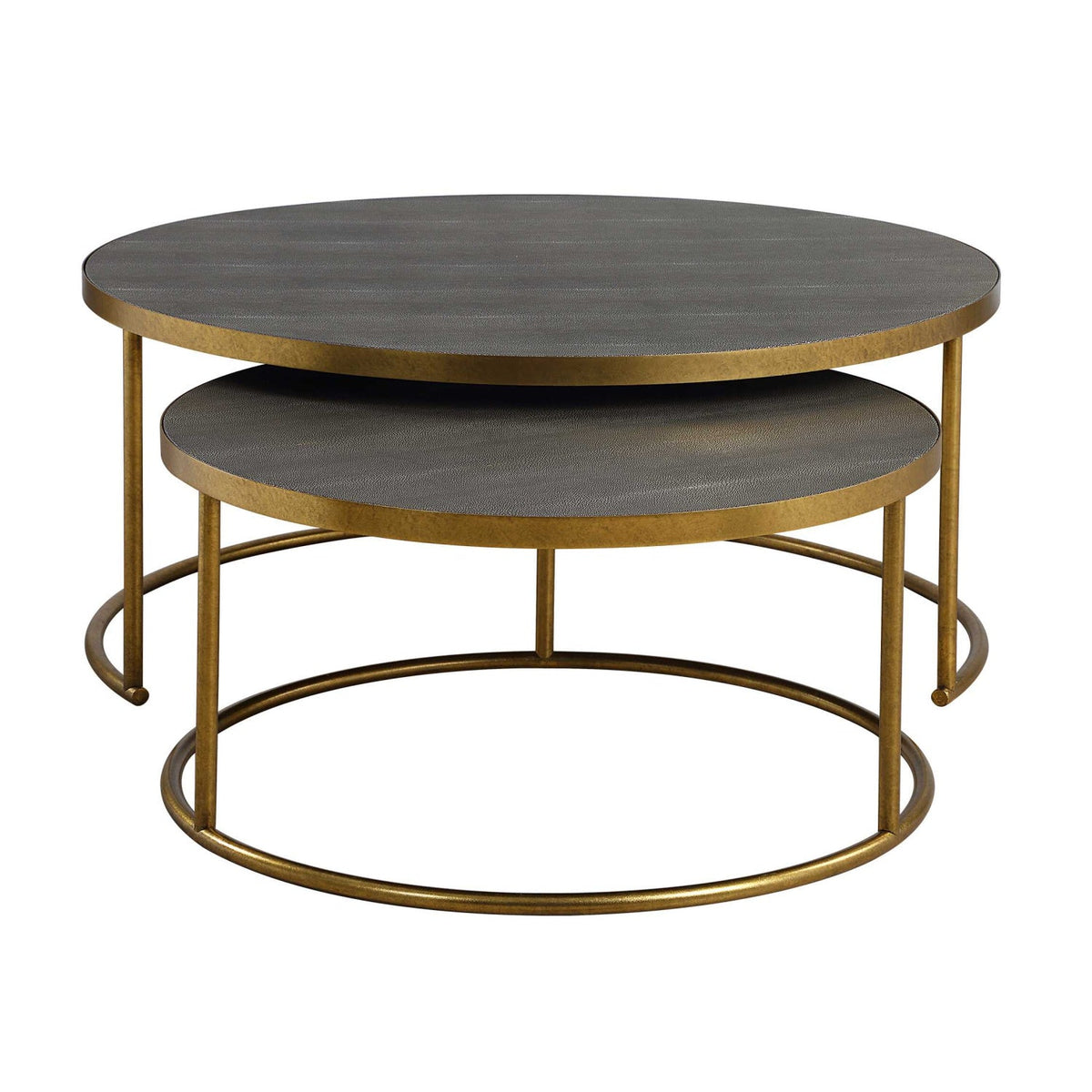 Gray Shagreen Nesting Coffee Tables (2) by Uttermost Aragon