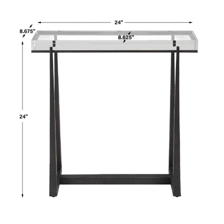 Modern European furniture - Crystal Top Accent Table - www.oroa.com