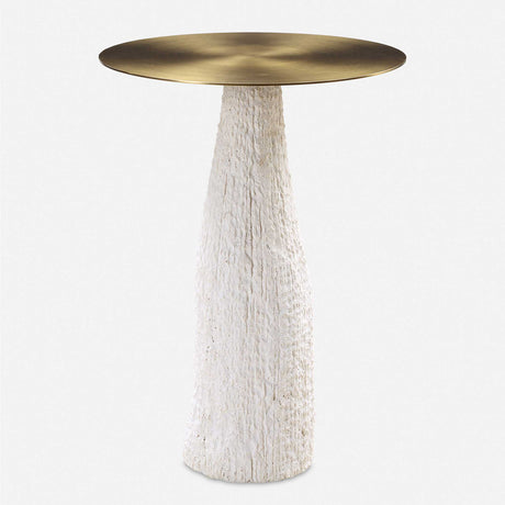 Modern European furniture - White Cast Stone Accent Table - www.oroa.com