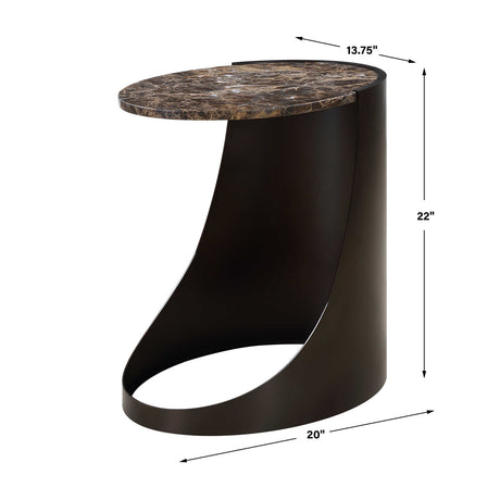 Modern European furniture - Brown Marble Round Sie Table - www.oroa.com