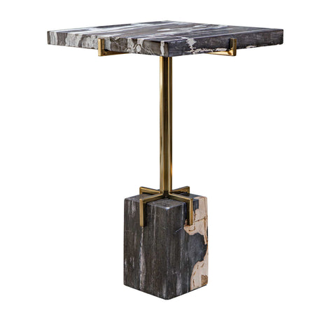 Square Petrified Wood Accent Table by Uttermost Rowman, alternate view 3