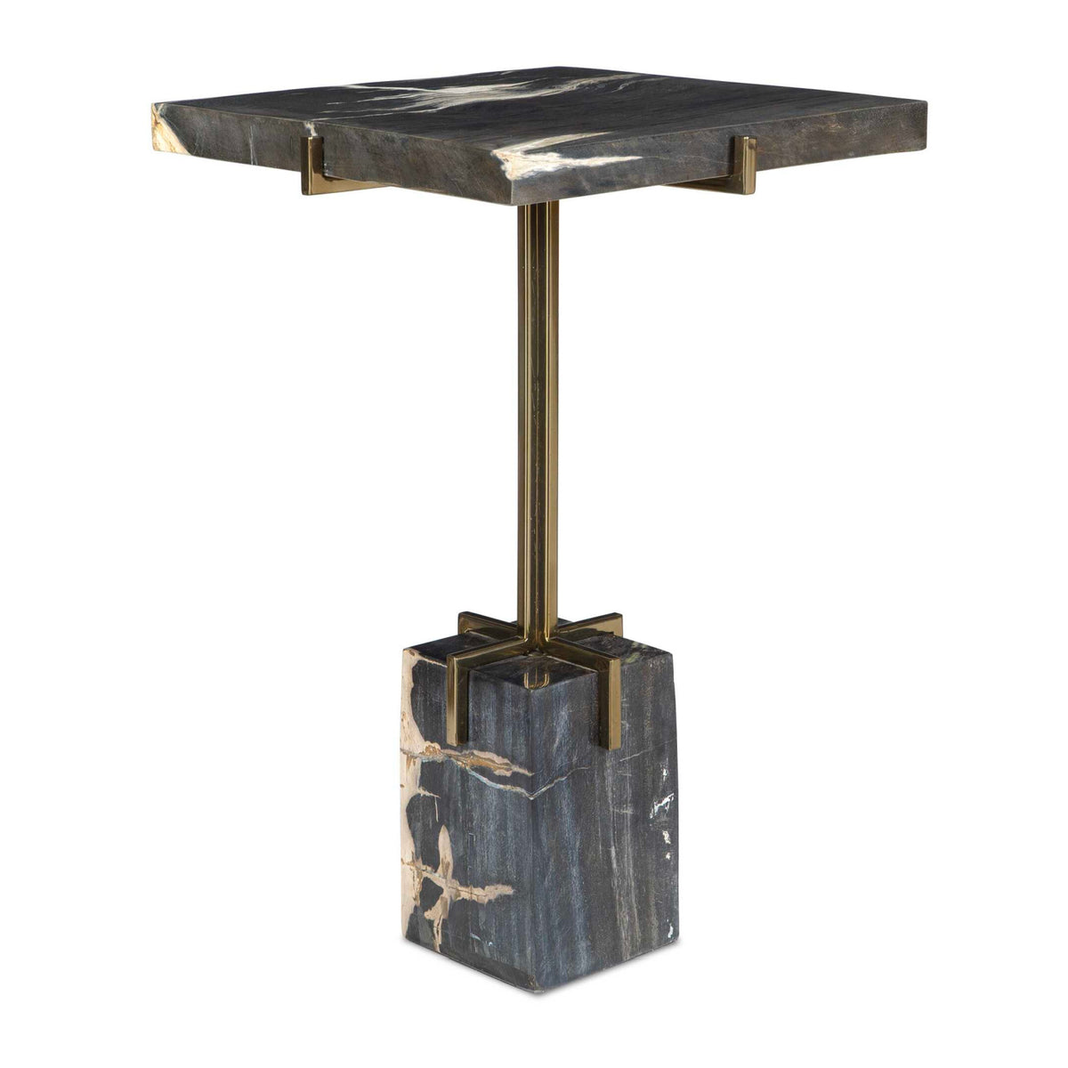 Square Petrified Wood Accent Table by Uttermost Rowman, alternate view 4