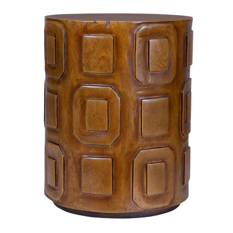 Modern European furniture - Cylindrical Suar Wood Accent Table - www.oroa.com
