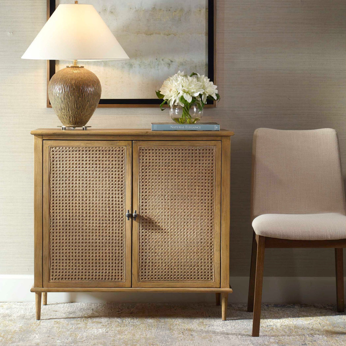 Rattan Cane 2-Door Cabinet by Uttermost Coast, alternate view 2