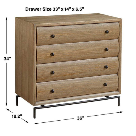Mindi Wood 4-Drawer Chest by Uttermost Millard, alternate view 9