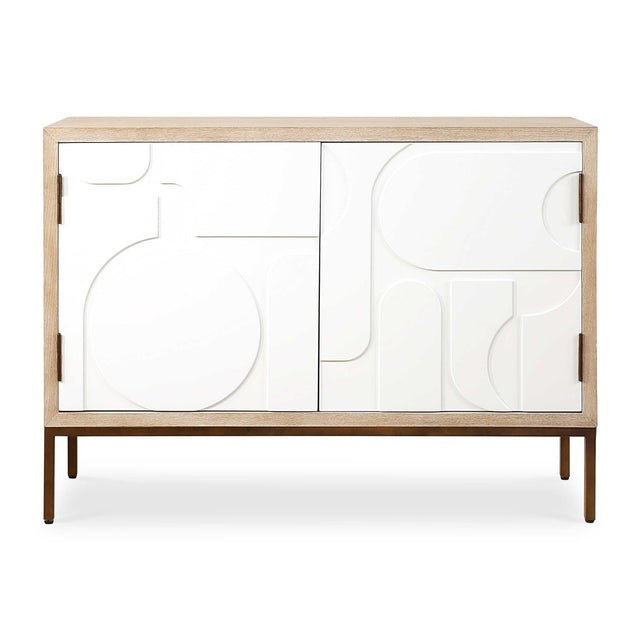 Cream Geometric 2-Door Cabinet by Uttermost Weimar