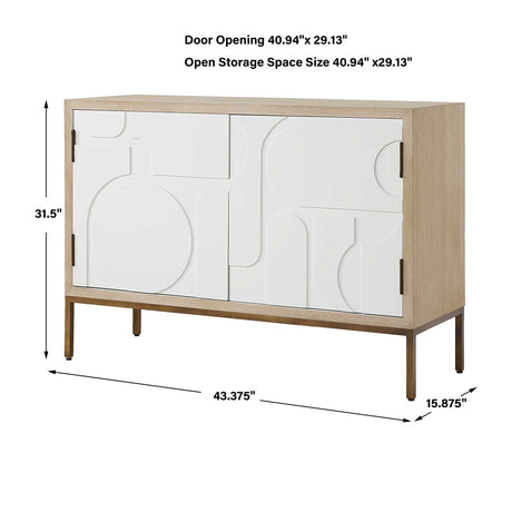 Cream Geometric 2-Door Cabinet by Uttermost Weimar, alternate view 9
