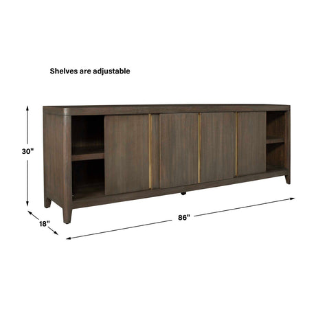 Walnut Sliding-Door Consile Cabinet by Uttermost Botero, alternate view 10