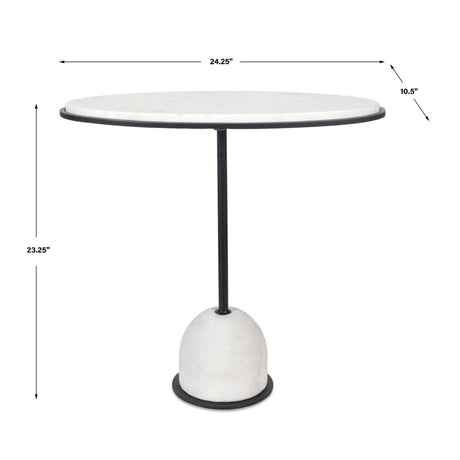 Modern European furniture - White Marble Round Side Table - www.oroa.com