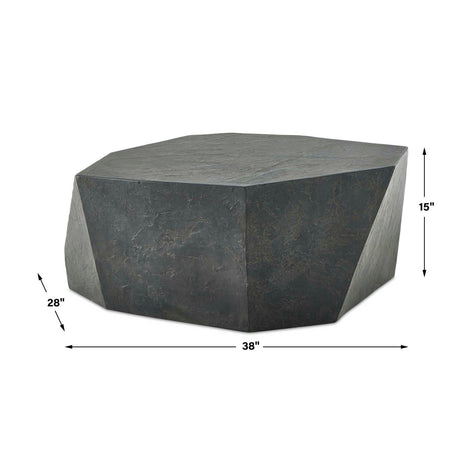 Faceted Concrete Indoor/Outdoor Coffee Table by Uttermost Parra, alternate view 15