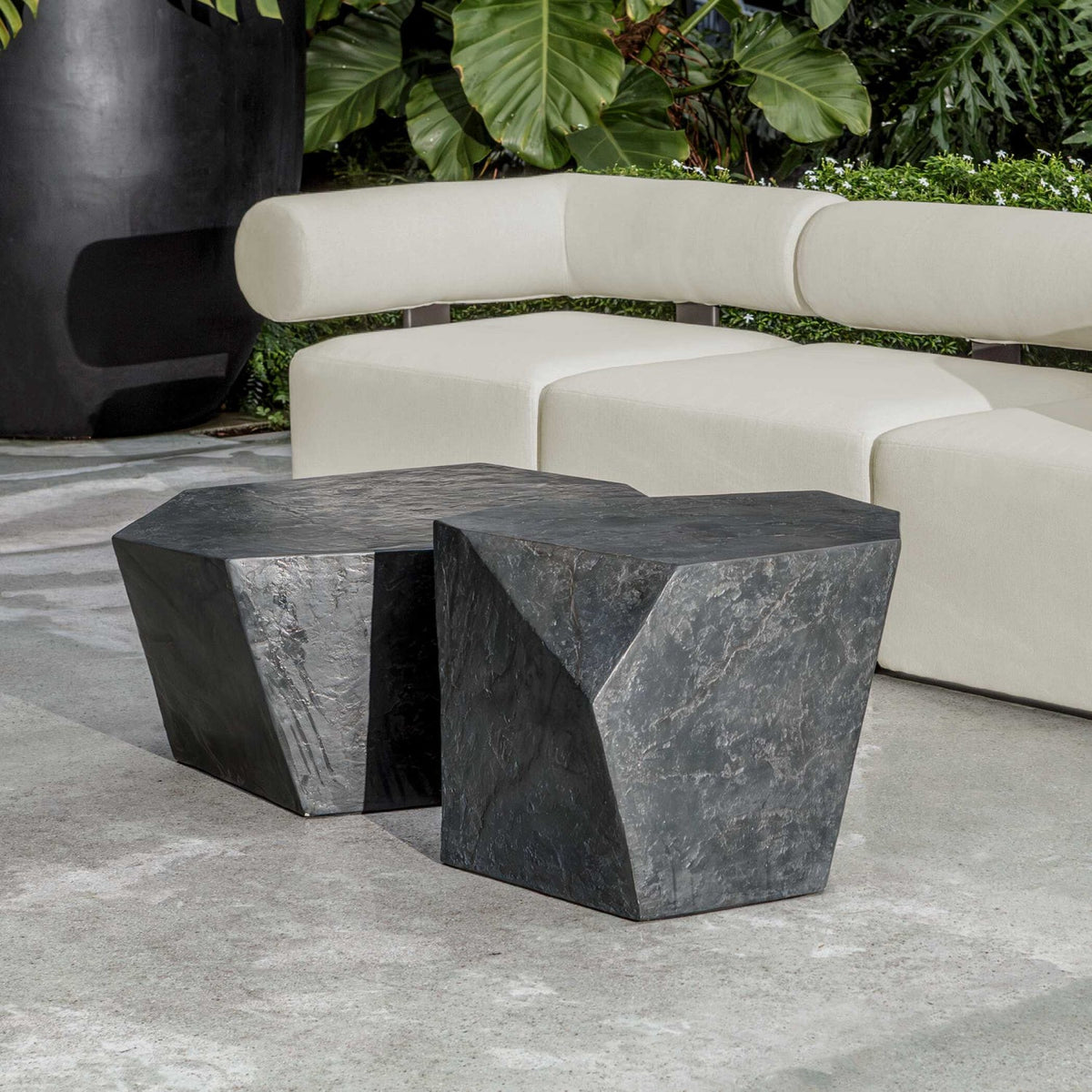 Faceted Concrete Indoor/Outdoor Coffee Table by Uttermost Parra, alternate view 7