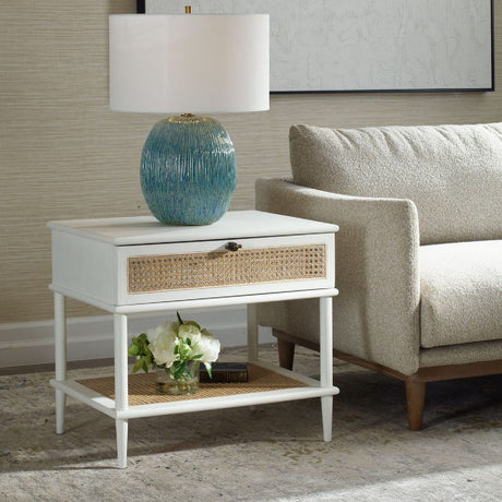 Modern European furniture - Rattan Cane 1-Drawer Side Table - www.oroa.com