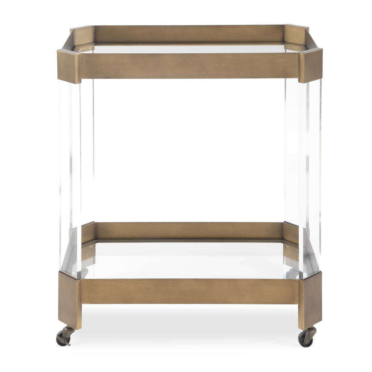 Modern European furniture - Bronze Framed Bar Cart - www.oroa.com