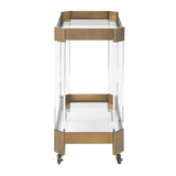 Modern European furniture - Bronze Framed Bar Cart - www.oroa.com