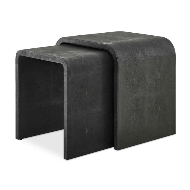Gray Shagreen Nesting Side Tables (2) by Uttermost Interpose