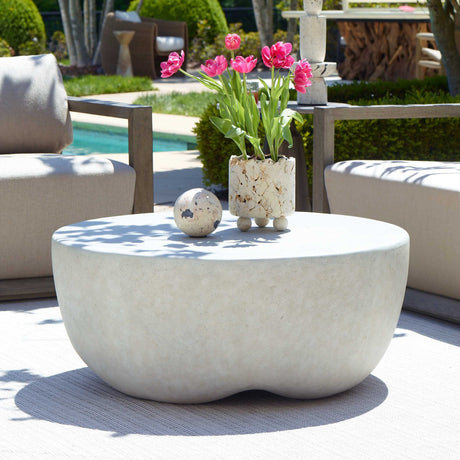 Modern European furniture - Cream Concrete Indoor/Outdoor Coffee Table - www.oroa.com
