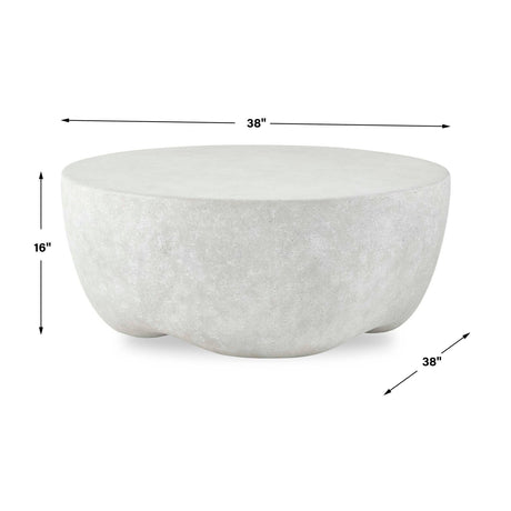 Modern European furniture - Cream Concrete Indoor/Outdoor Coffee Table - www.oroa.com