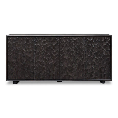 Black Chiseled 4-Door Cabinet by Uttermost Stevenson, alternate view 3