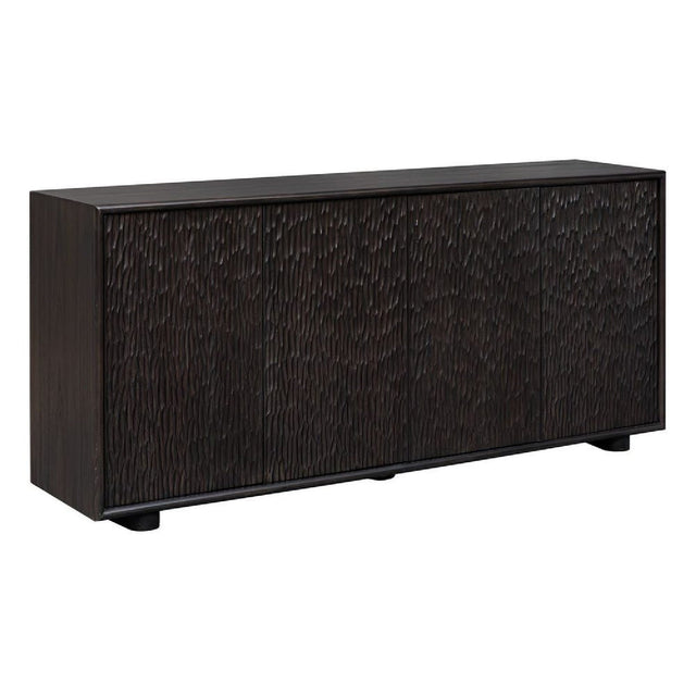 Black Chiseled 4-Door Cabinet by Uttermost Stevenson