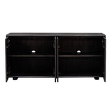 Black Chiseled 4-Door Cabinet by Uttermost Stevenson, alternate view 4