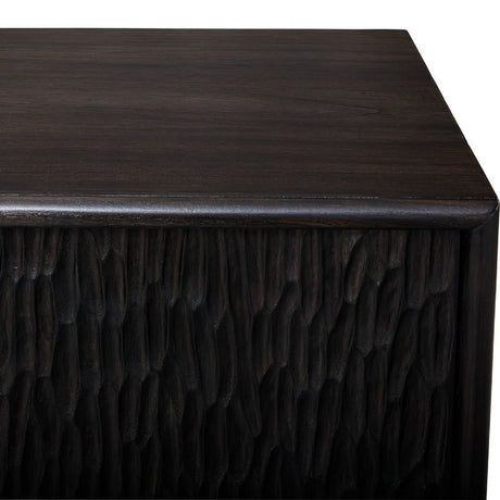 Black Chiseled 4-Door Cabinet by Uttermost Stevenson, alternate view 6