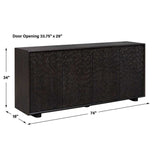 Black Chiseled 4-Door Cabinet by Uttermost Stevenson, alternate view 8