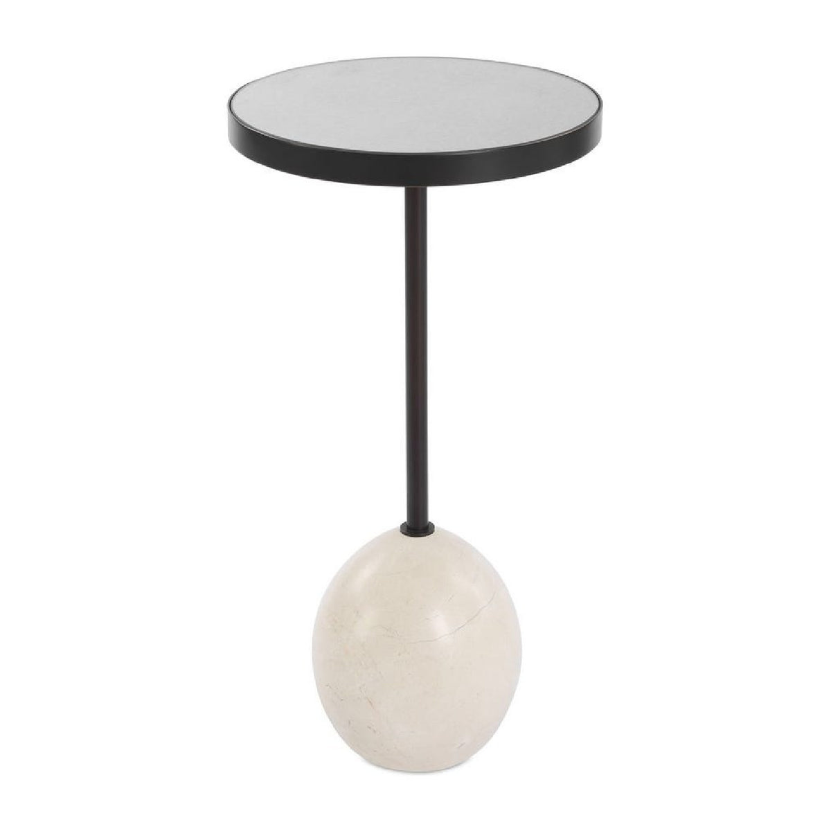 Modern European furniture - Round Mirrored Top Accent Table - www.oroa.com