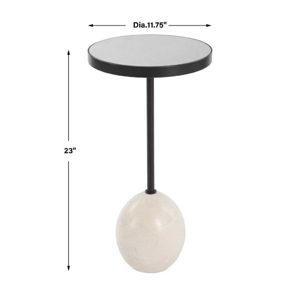 Modern European furniture - Round Mirrored Top Accent Table - www.oroa.com
