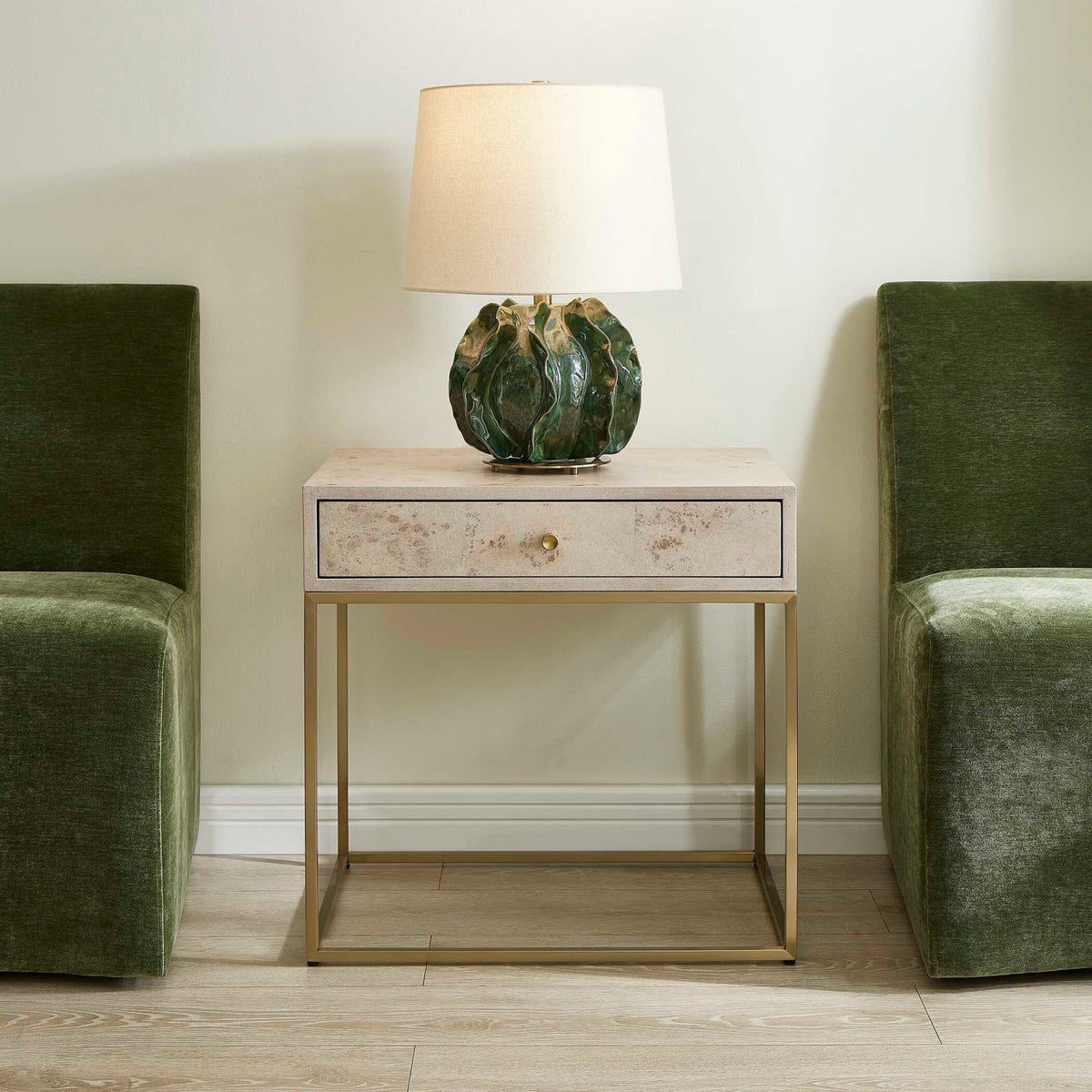 Maple Burl 1-Drawer Side Table by Uttermost Pembrook, alternate view 2