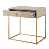 Maple Burl 1-Drawer Side Table by Uttermost Pembrook, alternate view 4