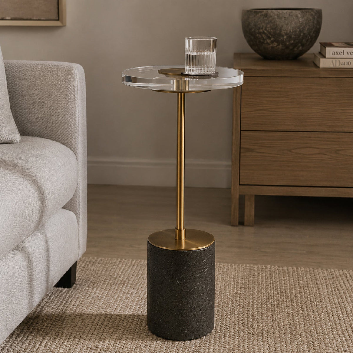 Oval Crystal Accent Table by Uttermost Kaufman, alternate view 2