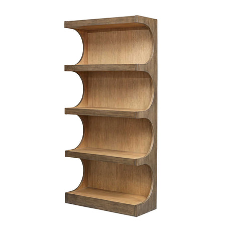 Modern European furniture - Arched Mindi Wood Bookshelf - www.oroa.com