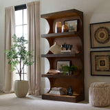 Modern European furniture - Arched Mindi Wood Bookshelf - www.oroa.com