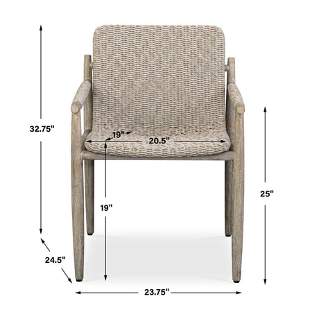 Modern European furniture - Beige Wicker Outdoor Dining Chair - www.oroa.com