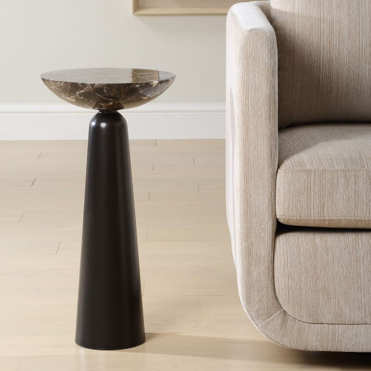 Modern European furniture - Brown Marble Accent Table - www.oroa.com