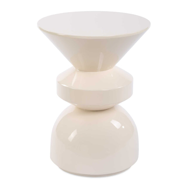 Modern European furniture - High-Gloss Cream Accent Table - www.oroa.com