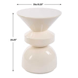 Modern European furniture - High-Gloss Cream Accent Table - www.oroa.com