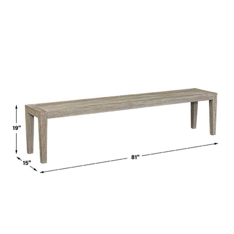 Mahogany Outdoor Bench by Uttermost Kirkham, alternate view 5