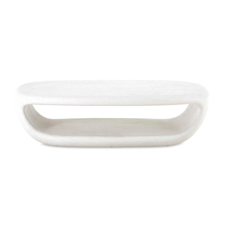 White Concrete Indoor/Outdoor Coffee Table by Uttermost Leyton
