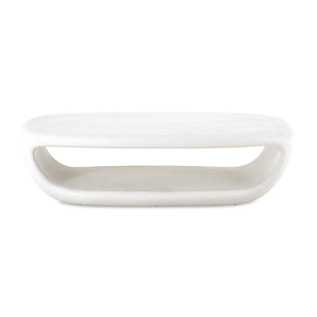 White Concrete Indoor/Outdoor Coffee Table by Uttermost Leyton