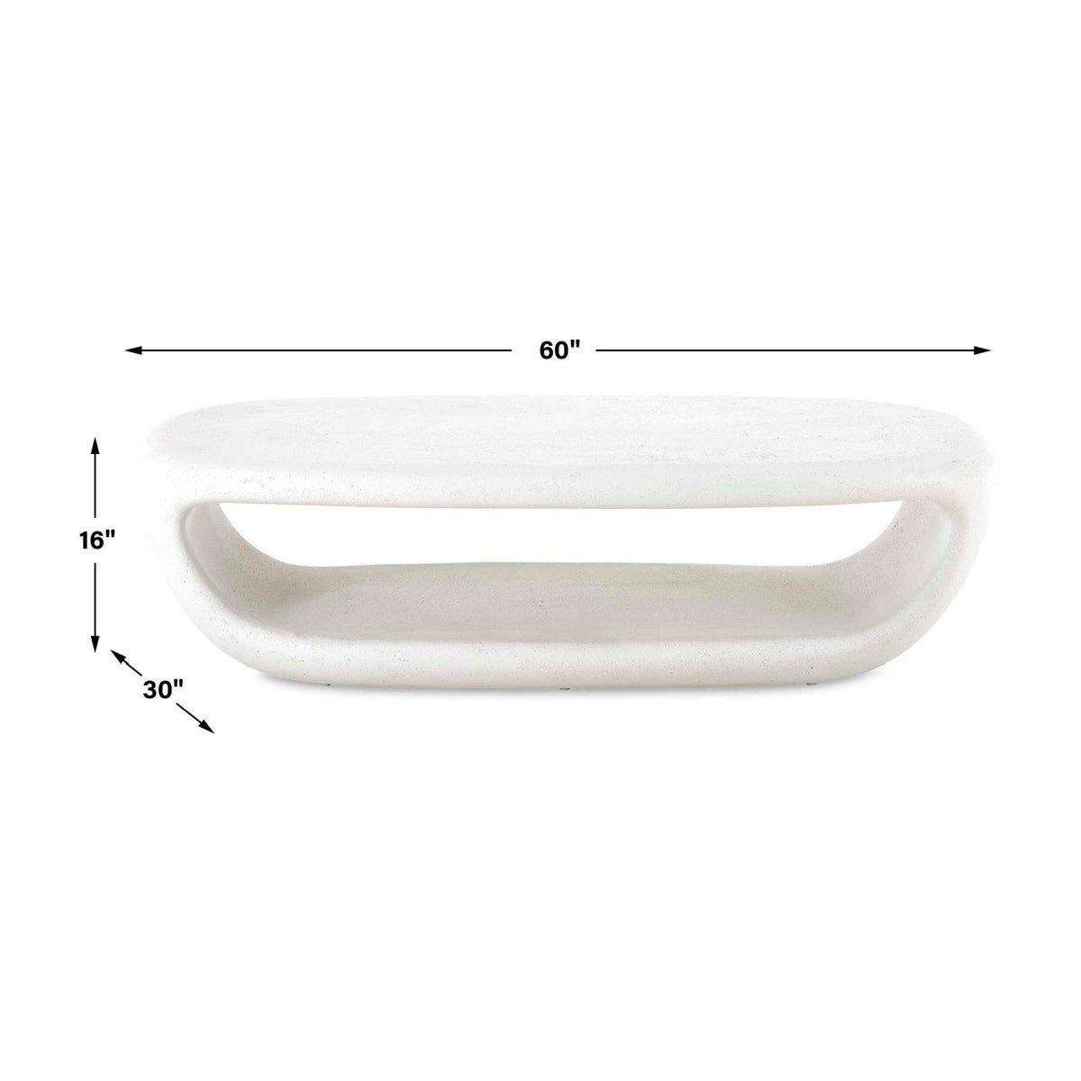 White Concrete Indoor/Outdoor Coffee Table by Uttermost Leyton, alternate view 9