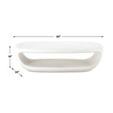 White Concrete Indoor/Outdoor Coffee Table by Uttermost Leyton, alternate view 9