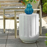 Modern European furniture - White Glass Indoor/Outdoor Accent Table - www.oroa.com
