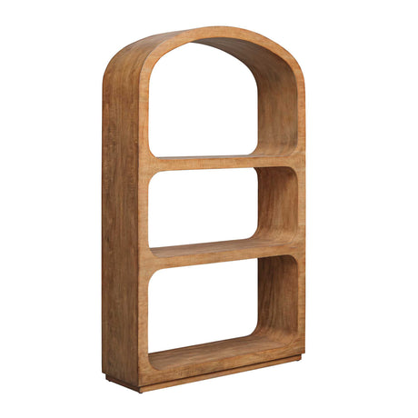 Modern European furniture - Arched Natural Wood Bookcase - www.oroa.com