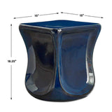 Blue Eartheware Indoor/Outdoor Garden Stool by Uttermost Kaz, alternate view 4