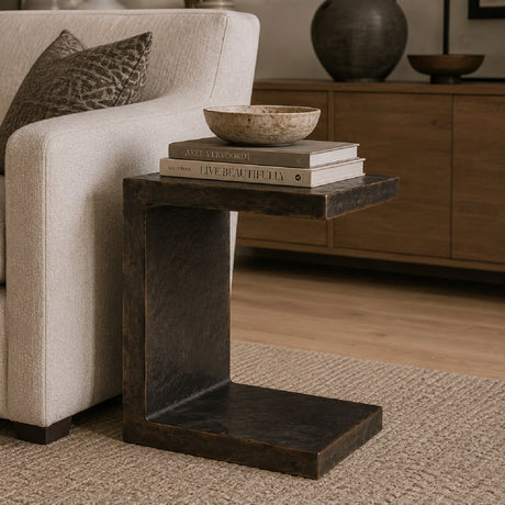 Modern European furniture - Golden Bronze Indoor/Outdoor Side Table - www.oroa.com