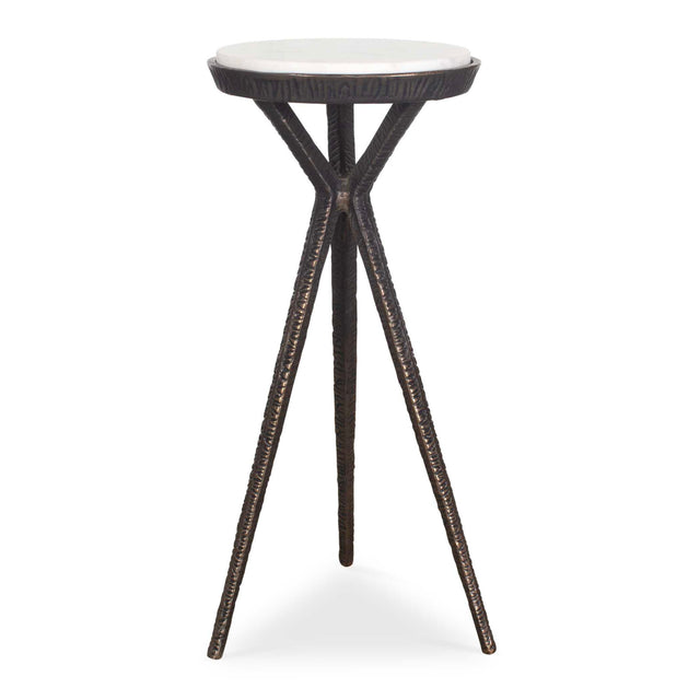 Modern European furniture - Chiseled Bronze Tripod Accent Table - www.oroa.com