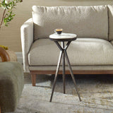 Modern European furniture - Chiseled Bronze Tripod Accent Table - www.oroa.com
