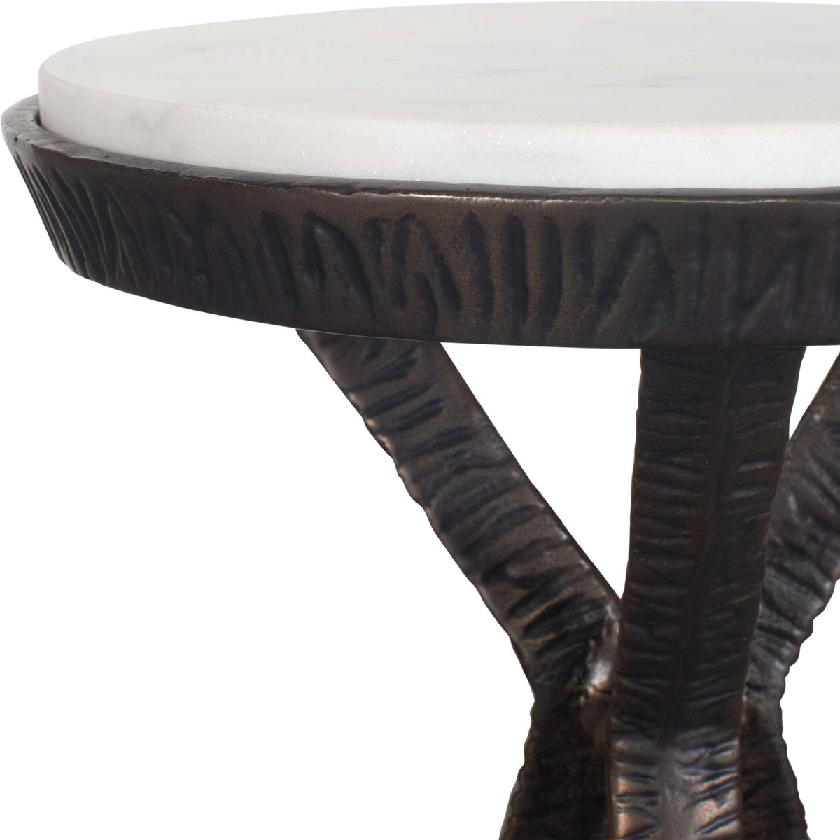 Modern European furniture - Chiseled Bronze Tripod Accent Table - www.oroa.com